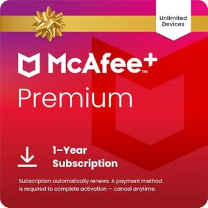 McAfee+ Premium Individual Unlimited Devices anti virus software 2026 for pc| Cybersecurity Software with Antivirus Secure VPN Identity Monitoring Scam Protection|1-Year Subscription with Auto-Renewal