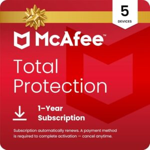 McAfee Total Protection 2026 Ready 5-Device | AntiVirus Software 2026 for PC, Secure VPN, Password Manager, Identity Monitoring | 1 Year Subscription Auto-Renewal